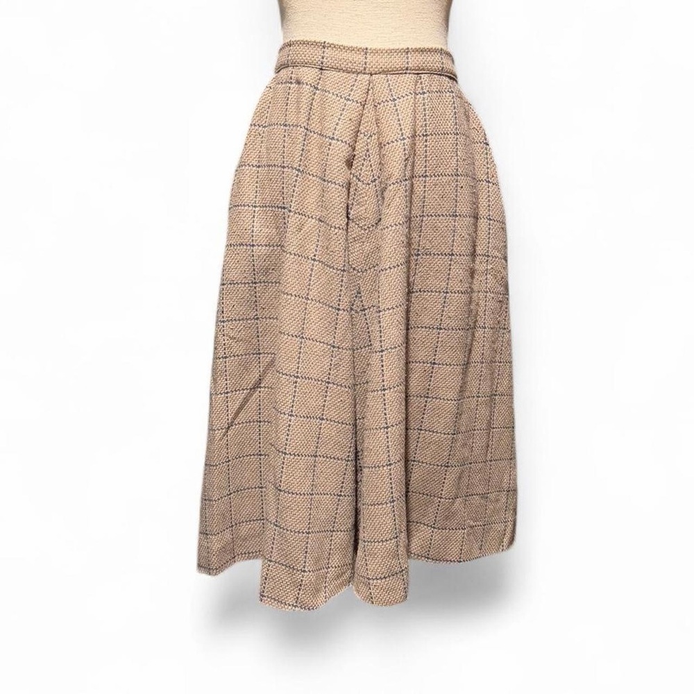 Vintage 50s tartan tweed circle Midi Skirt